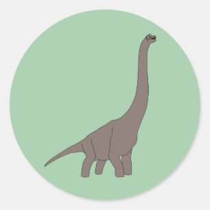 Pegatina Redonda illusima Dinosaur Green