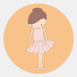 Pegatina Redonda illusima Isabella Ballerina Naranja