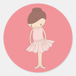 Pegatina Redonda illusima Isabella Ballerina Peach
