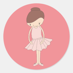 Pegatina Redonda illusima Isabella Ballerina Peach