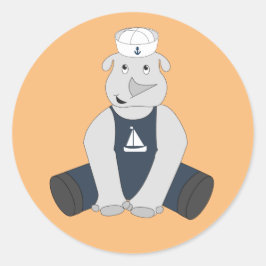 Pegatina Redonda illusima Rhino Sailor Naranja