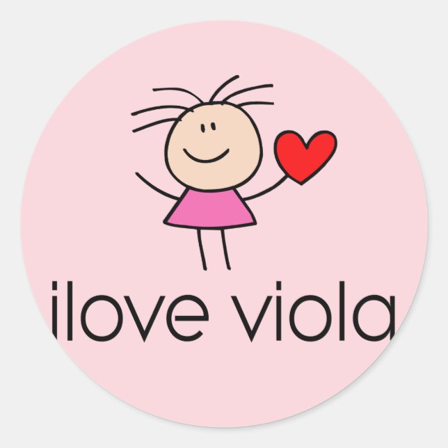 Pegatina Redonda iLove Viola Lover Gift (Anverso)
