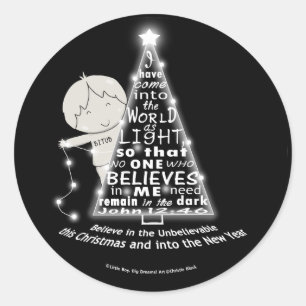 Pegatina Redonda Iluminar el árbol