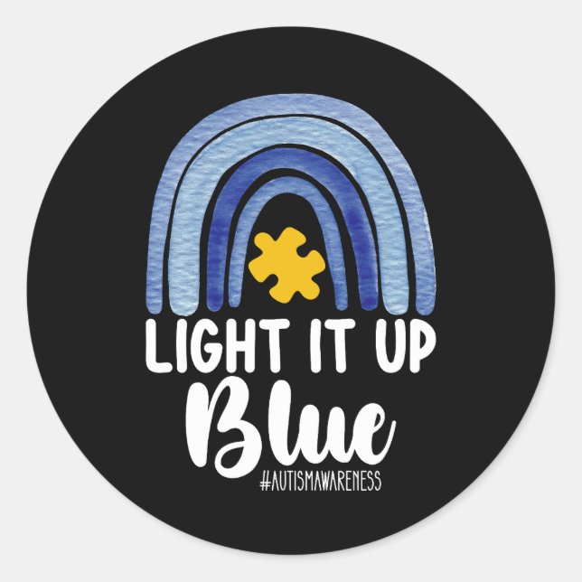 Pegatina Redonda Iluminar la familia de concientización sobre el au (Anverso)