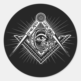 Pegatina Redonda Iluminati Símbolo de masón ocular