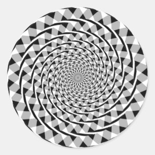 Pegatina Redonda Ilusión espiral de Fraser