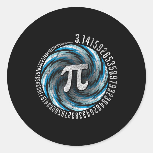 Pegatina Redonda Ilusión óptica Geometría Pi Math Stem 3.1 (Anverso)