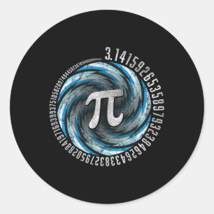 Pegatina Redonda Ilusión óptica Geometría Pi Math Stem 3.1