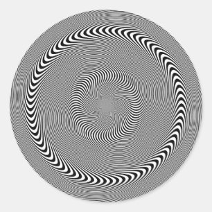Pegatina Redonda Ilusión óptica - La hipnosis es fácil