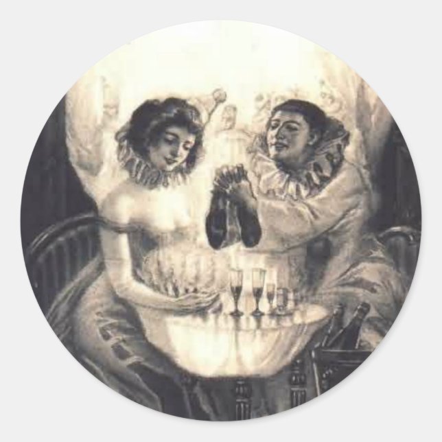 Pegatina Redonda Ilusiones ópticas (Anverso)