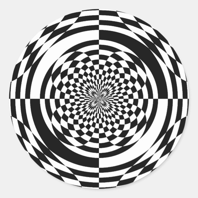 Pegatina Redonda Ilusiones ópticas (Anverso)