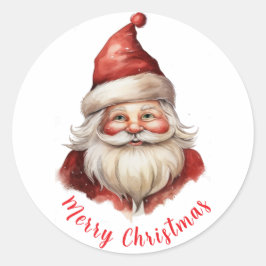 Pegatina Redonda Ilustracion acuático Santa Claus