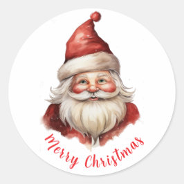 Pegatina Redonda Ilustracion acuático Santa Claus