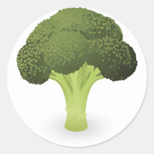 Pegatina Redonda Ilustracion Broccoli