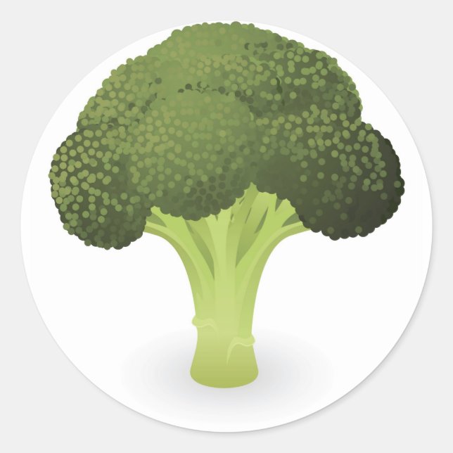 Pegatina Redonda Ilustracion Broccoli (Anverso)