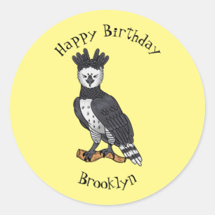 Pegatina Redonda Ilustracion de Harpy Eagle personalizado