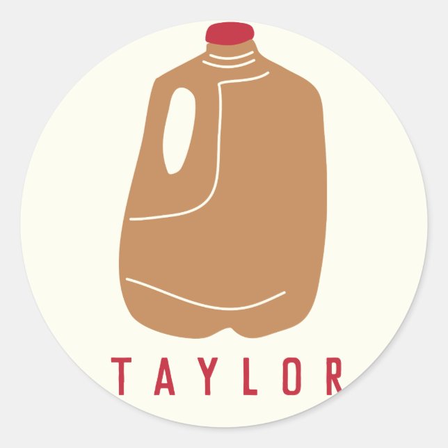 Pegatina Redonda Ilustracion de jugo de sidra de Apple (Anverso)