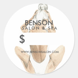 Pegatina Redonda Ilustracion de moda acuarela | Precios de Personal