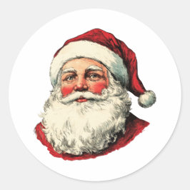 Pegatina Redonda ilustración de Papá Noel