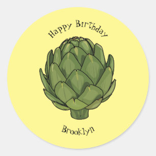 Pegatina Redonda Ilustracion de personalizado Artichoke