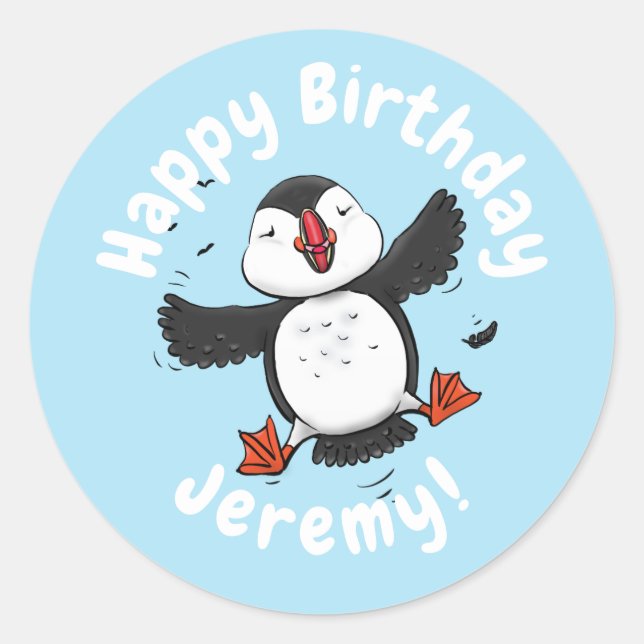 Pegatina Redonda Ilustracion de personalizado azul del ataúd flotan (Anverso)