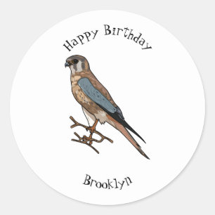 Pegatina Redonda Ilustracion de personalizado de aves de corral de 