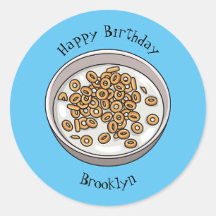 Pegatina Redonda Ilustracion de personalizado de cereales