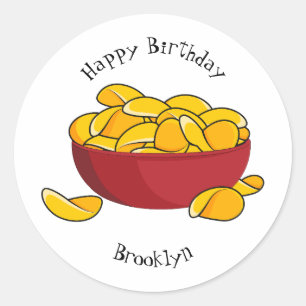 Pegatina Redonda Ilustracion de personalizado de chips de papa