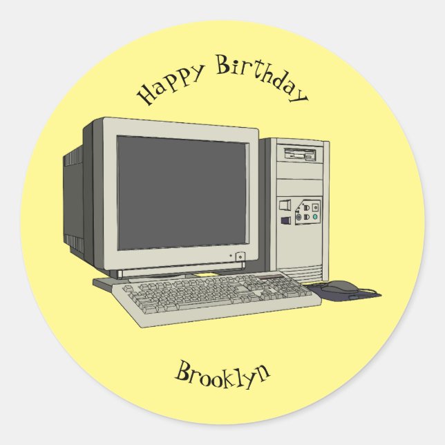 Pegatina Redonda Ilustracion de personalizado de equipos (Anverso)