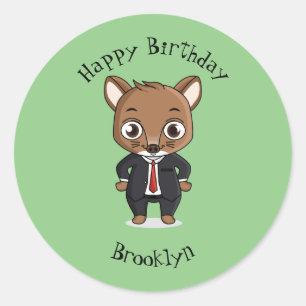 Pegatina Redonda Ilustracion de personalizado de rata