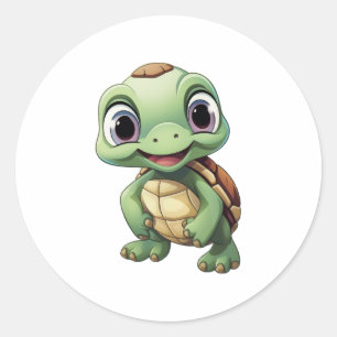 Pegatina Redonda ilustracion de tortuga personalizado Copia