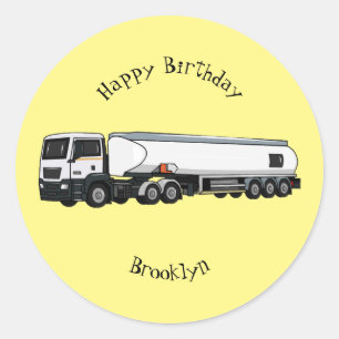 Pegatina Redonda Ilustracion del personalizado de transporte de com