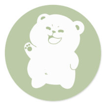 Ilustración digital de oso que saluda lindo y feli