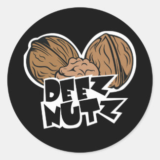 Pegatina Redonda Ilustracion divertido de Deez Nutz