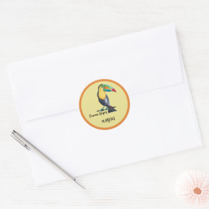 Pegatina Redonda Ilustración en acuarela de simpático cuidador de t