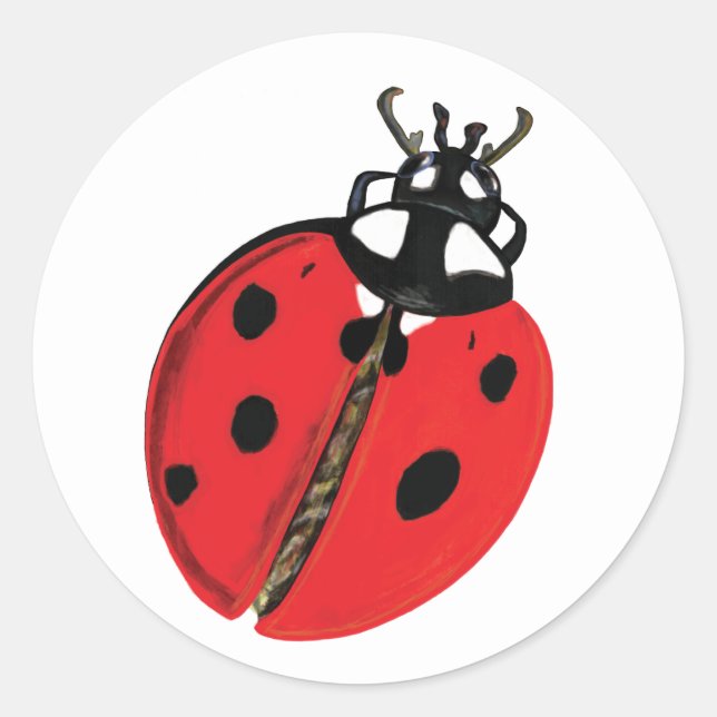 Pegatina Redonda Ilustracion Lady Bug (Anverso)