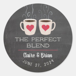 Pegatina Redonda Ilustración Perfecta Mezcla Corazón Favor de Mugs
