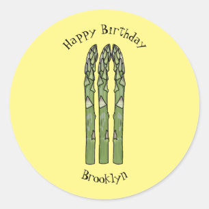 Pegatina Redonda Ilustracion personalizado Asparagus
