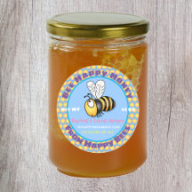 Ilustracion personalizado azul de abeja dulce