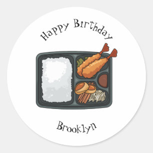Pegatina Redonda Ilustracion personalizado Bento
