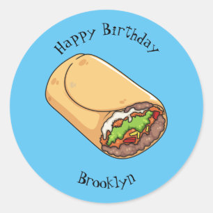Pegatina Redonda Ilustracion personalizado Burrito