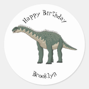 Pegatina Redonda Ilustracion personalizado de Barapasaurus