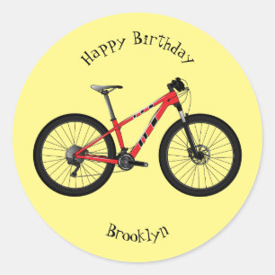 Pegatina Redonda Ilustracion personalizado de bicicletas