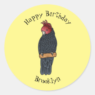 Pegatina Redonda Ilustracion personalizado de gallos pandilleros
