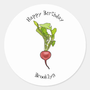 Pegatina Redonda Ilustracion personalizado de Radish