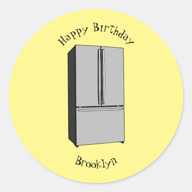 Pegatina Redonda Ilustracion personalizado frigorífico de puerta fr (Anverso)