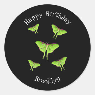 Pegatina Redonda Ilustracion personalizado Luna Moth