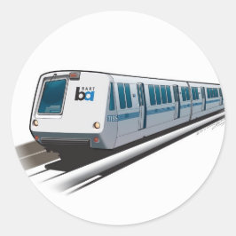 Pegatina Redonda Ilustración retro del tren Bart