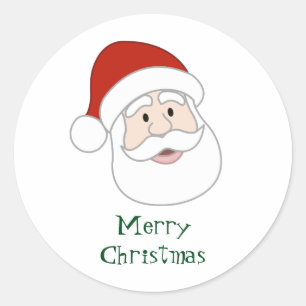 Pegatina Redonda Ilustracion y texto de Santa Claus