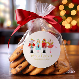 Pegatina Redonda Ilustraciones de caracteres de los navidades Nutcr